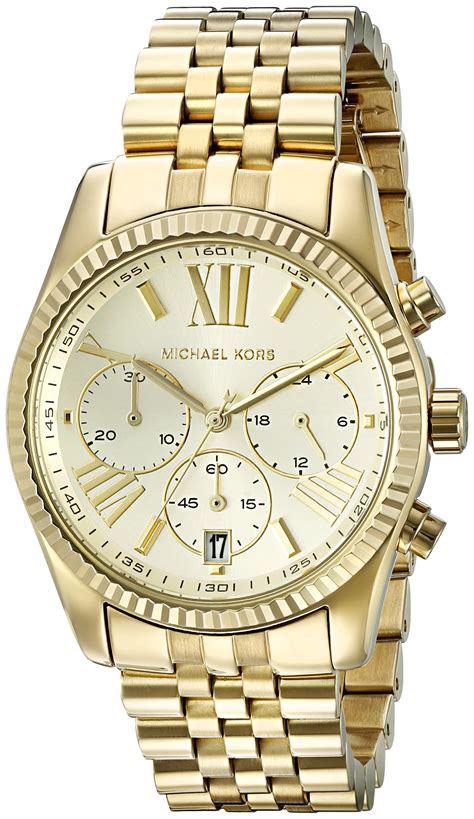 michael kors lexington watch silver women's|oversized lexington gold tone watch.